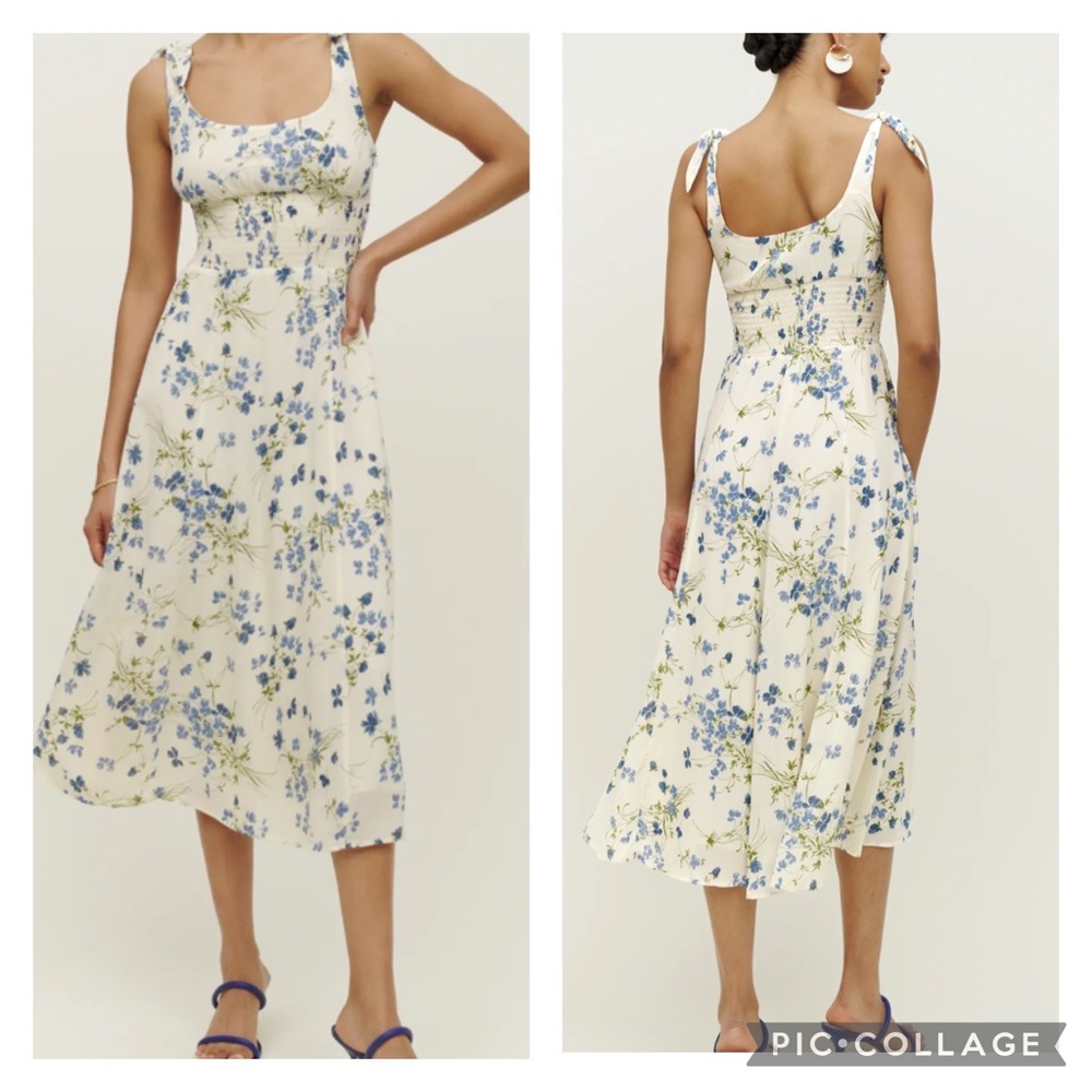 NWT Reformation Darby Sundress in Clarita Blue and White Floral Size Small - Picture 1 of 9